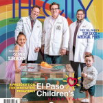 Magazine cover featuring doctors from El Paso Children's Hospital, highlighting top pediatric surgeons and medical professionals